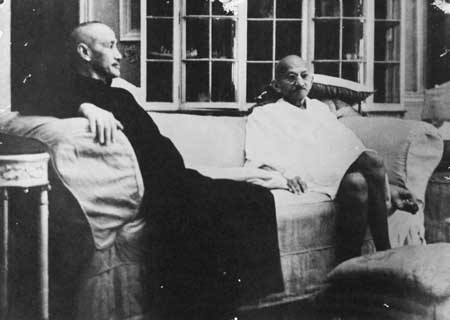 Gandhiji with Marshal Chiankai Shekh, Calcutta (Birla Bhavan), February, 1942.jpg